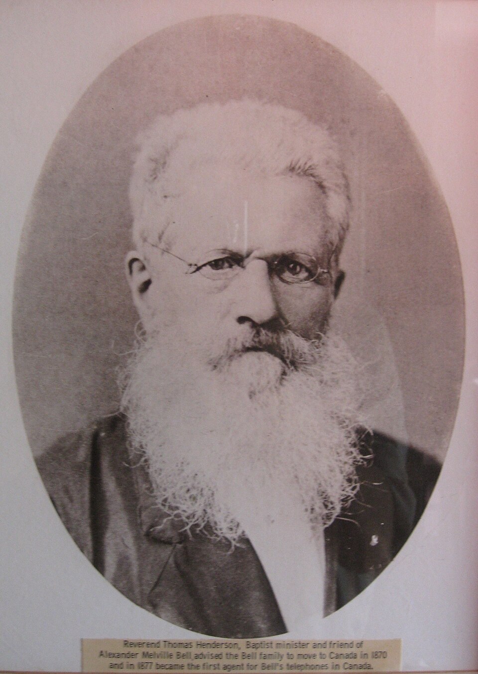Alexander Graham Bell in Brantford, Ontario, Canada -Reverend Thomas Henderson -Bell family friend and first Bell agent 