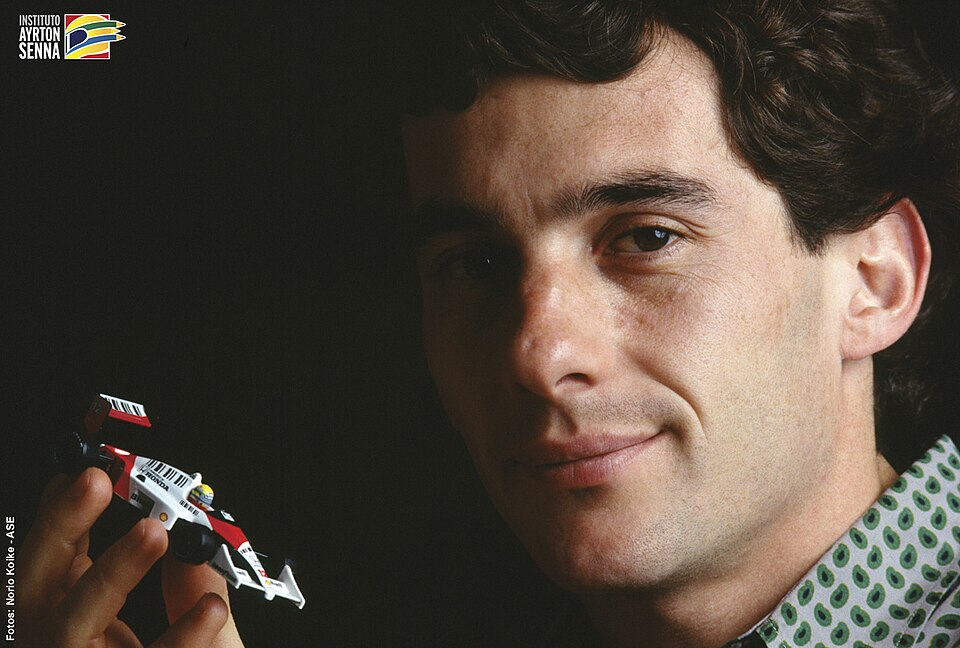 Ayrton Senna with toy car