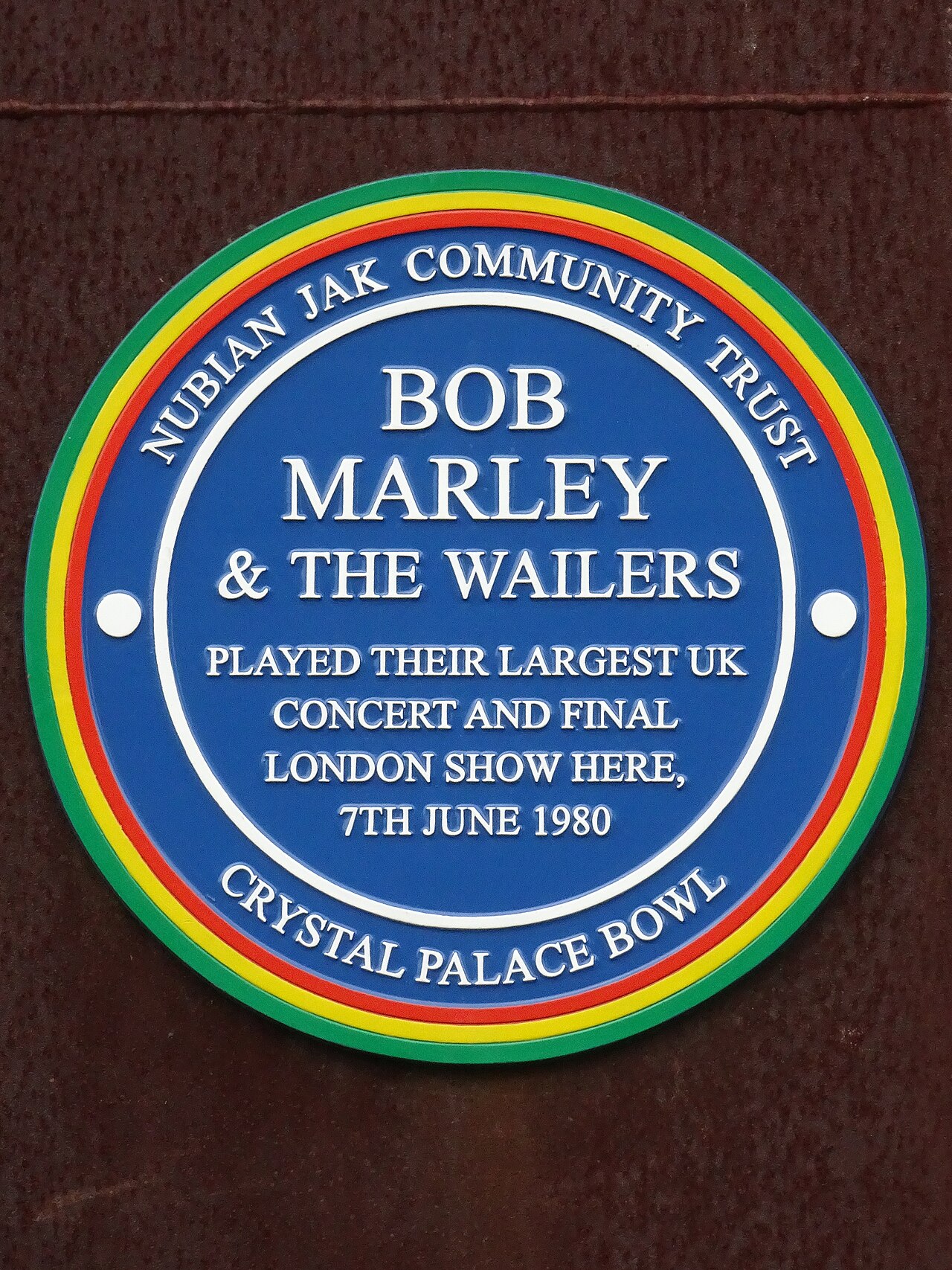 Bob Marley & The Wailers played their largest UK concert and final London show here, 7th June 1980 Crystal Palace Bowl