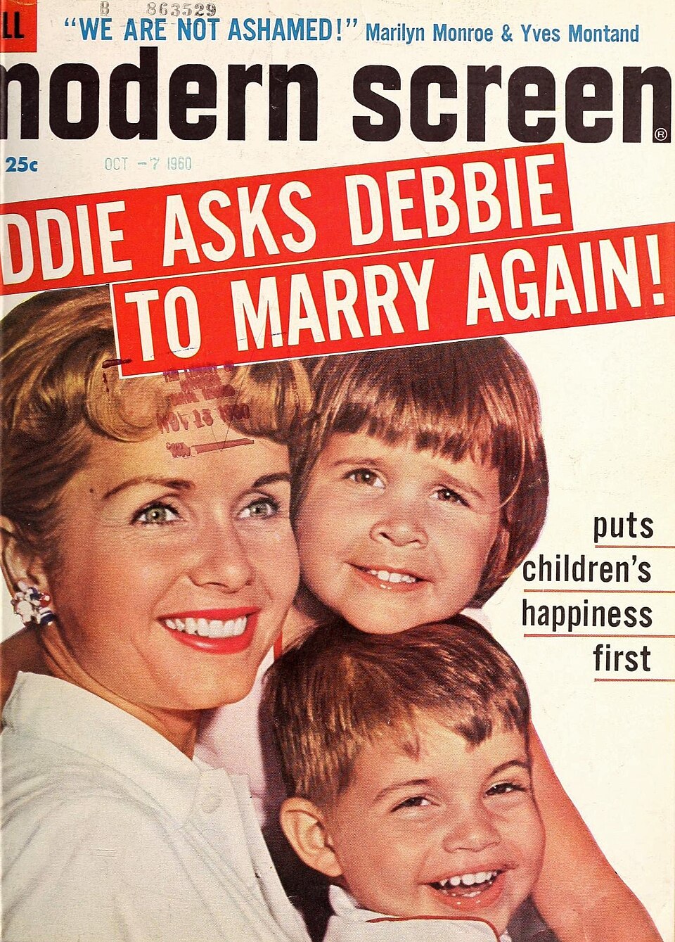 Debbie Reynolds with Carrie and Todd, 1960