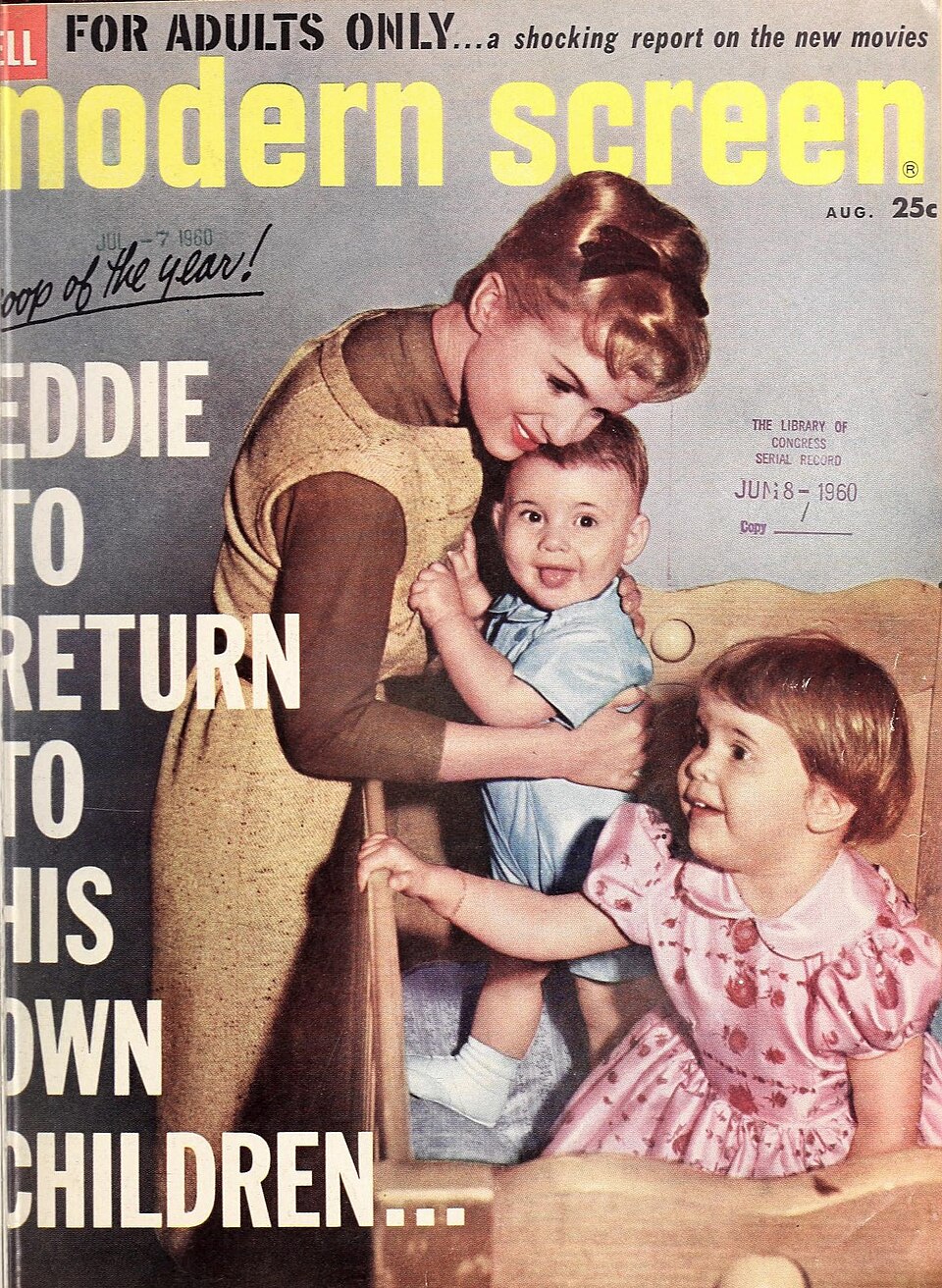 Debbie Reynolds with Todd and Carrie, 1960