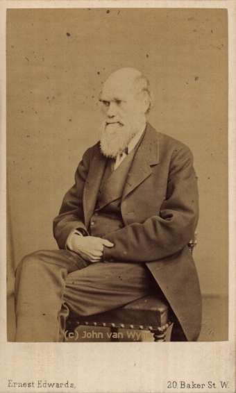Carte de visite photography of Charles Darwin by Ernest Edwards, 1867