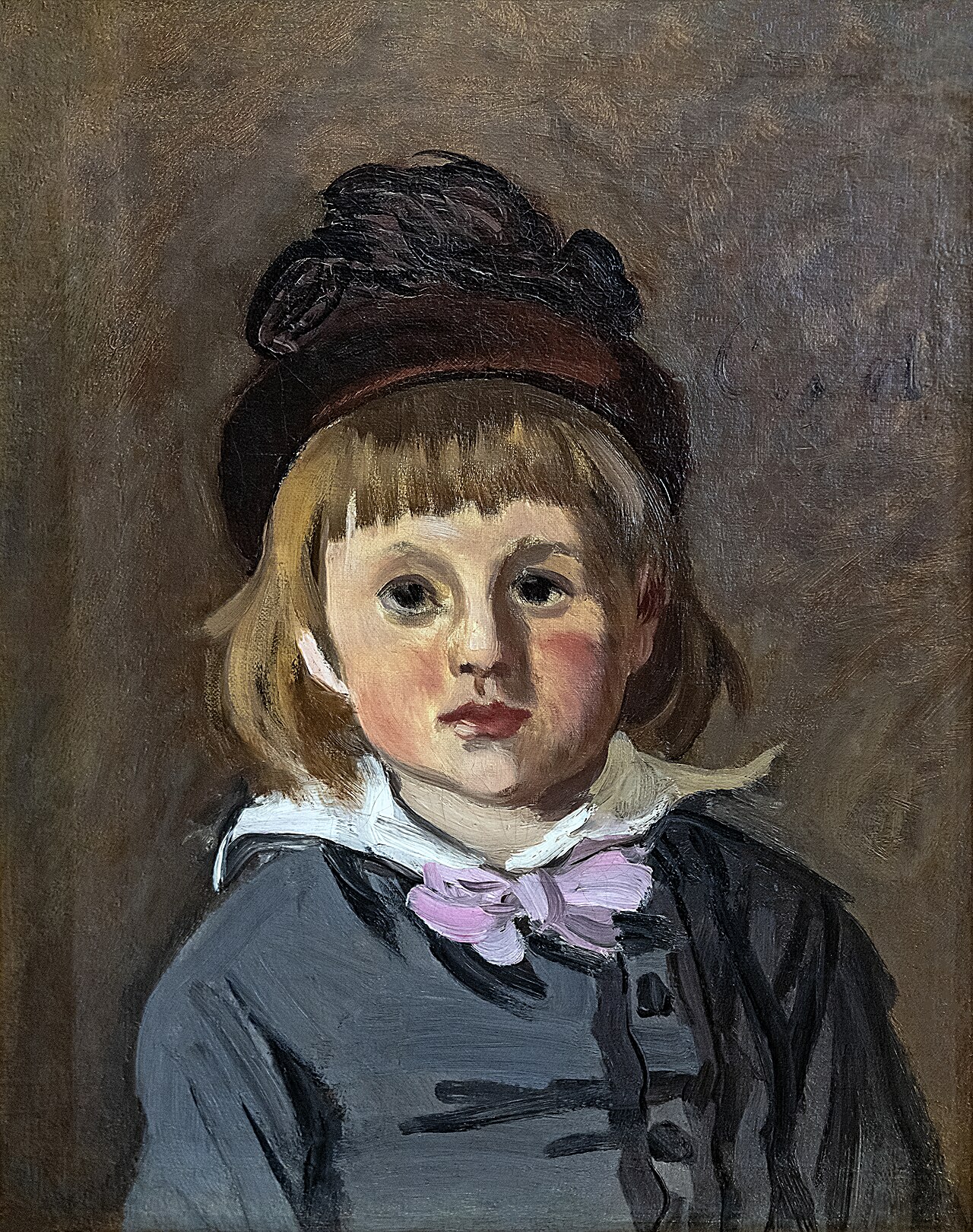 Bemberg Fondation Toulouse - Claude Monet - Portrait de son fils Jean en bonnet &agrave; pompon - 1869 42x33 Inv.2076