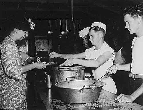 Eleanor Roosevelt Visiting Troops in the Galapagos