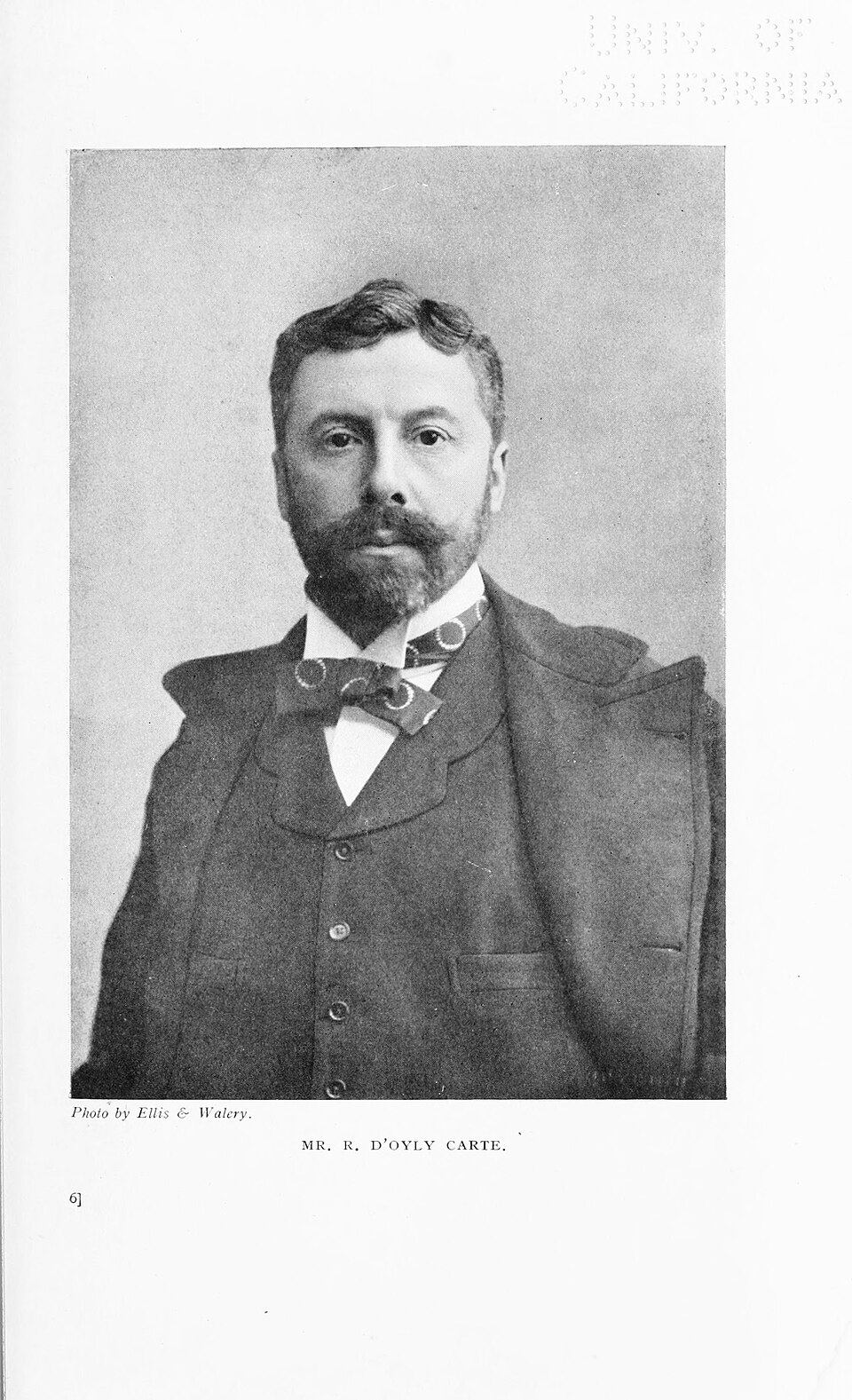 Mr. Richard D'Oyly Carte. Portrait by Ellis & Walery