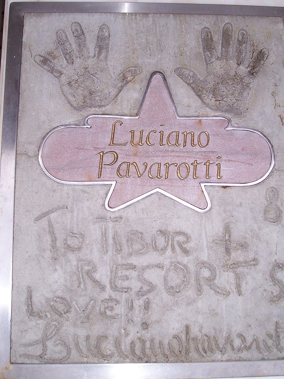 Handprint of Luciano Pavarotti