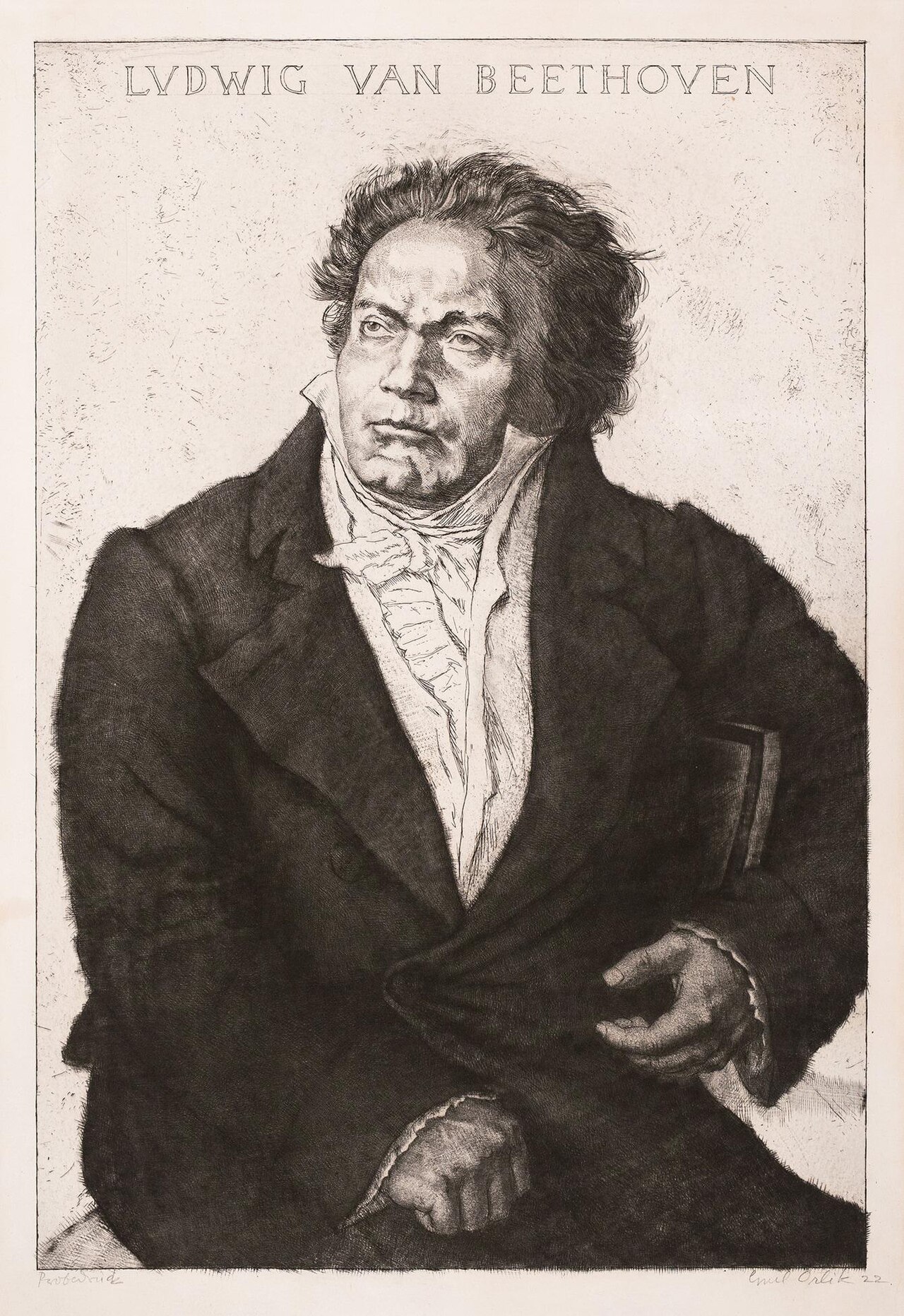 Emil Orlik - Ludwig Van Beethoven (etching) - 10766