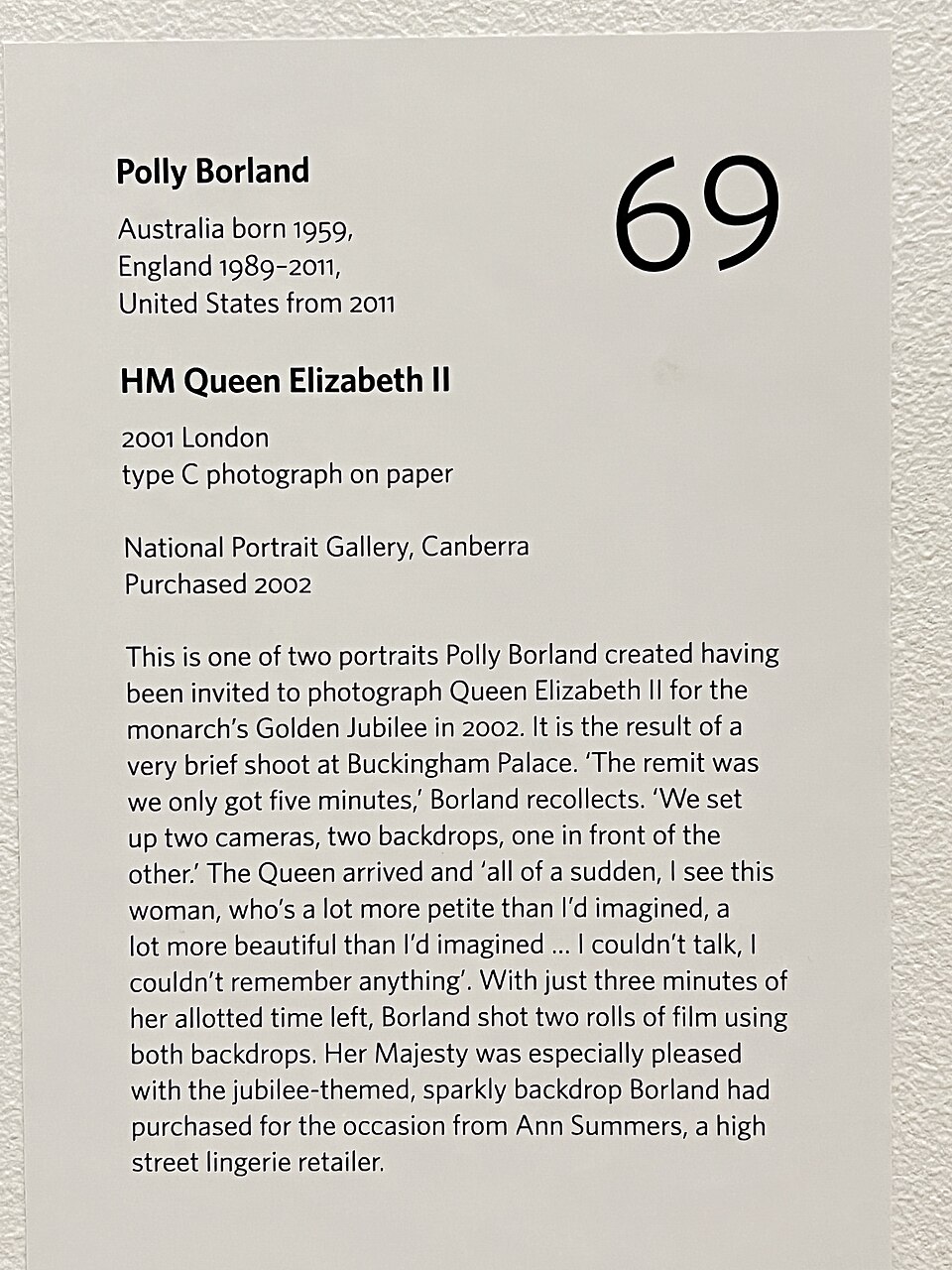 Portrait of HM Queen Elizabeth II by Polly Borland at the National Portrait Gallery, Canberra, 2022, 02