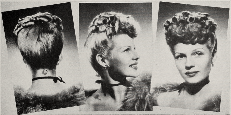 Rita Hayworth, 1943 hair fashion