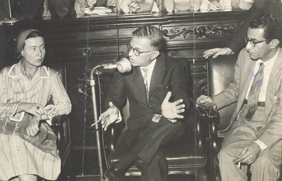 Jean-paul Sartre, Simone de Beauvoir e Eremildo Viana na Faculdade Nacional de Filosofia