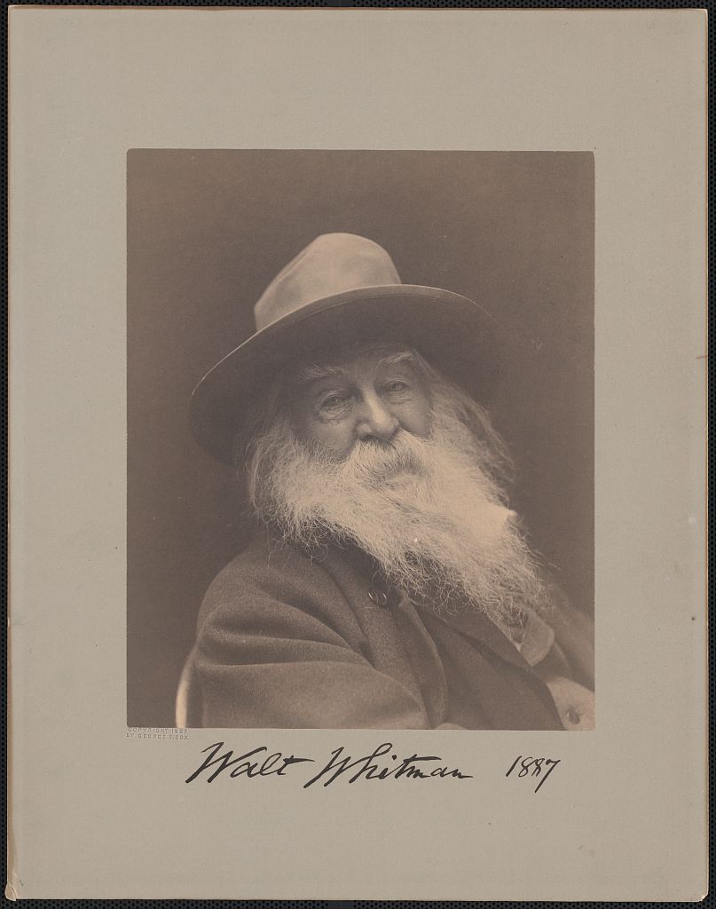 Walt Whitman, head-and-shoulders portrait, facing right, wearing hat LCCN2004675300