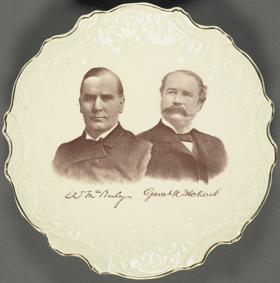 McKinley-Hobart Ceramic Portrait Plate, ca. 1896 (4360203870)