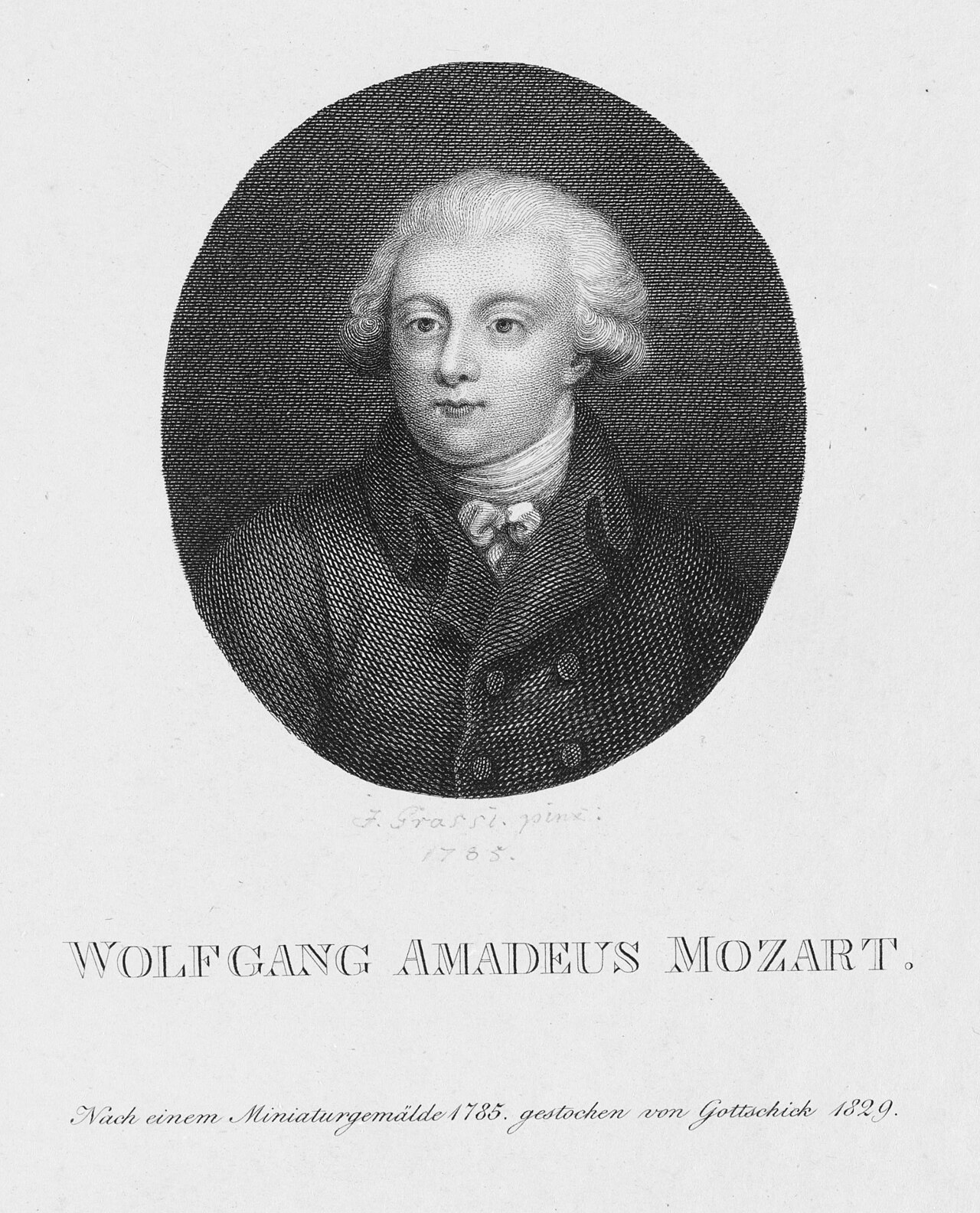 Mozart 1829 Gottschick engraving