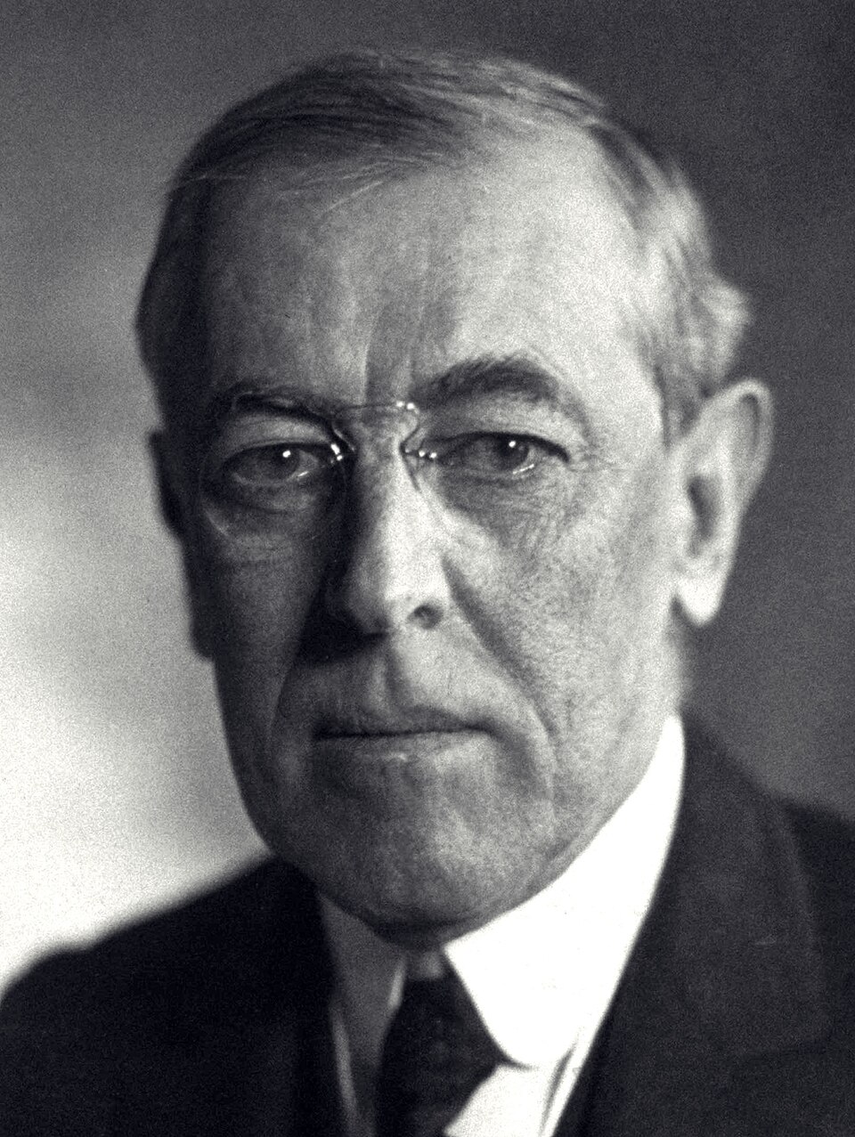 Thomas Woodrow Wilson, Harris & Ewing bw photo portrait, 1919 (cropped) c