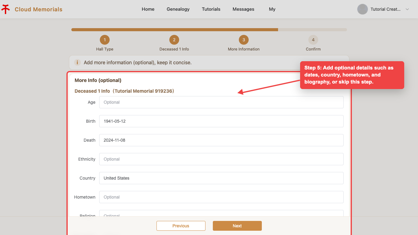 Add optional details