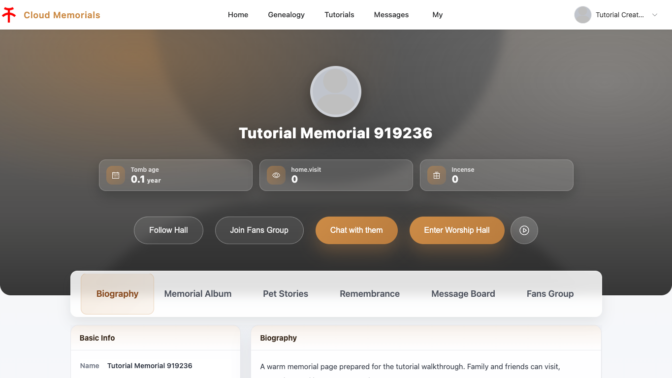 Review the hall home page