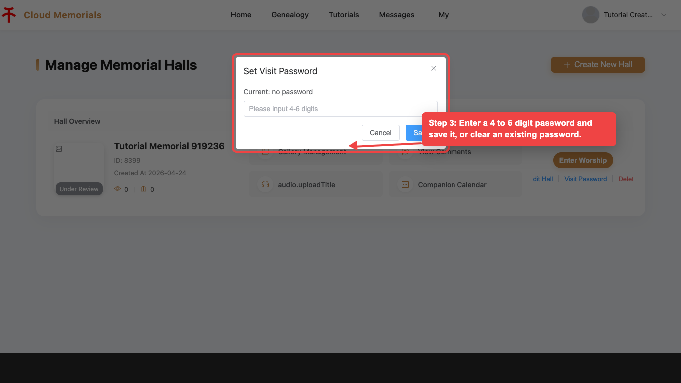 Save or clear the password