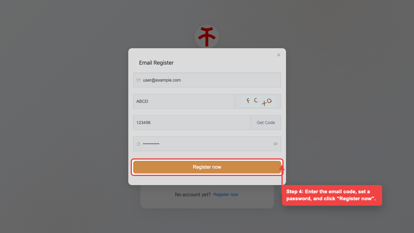 Complete registration